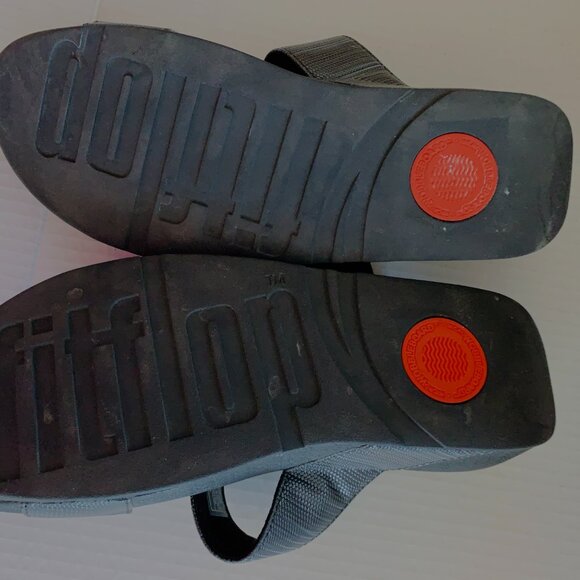 FIT FLOP Black Sandals Woman’s Velcro Adjustable Straps Sz 11 - Picture 6 of 7